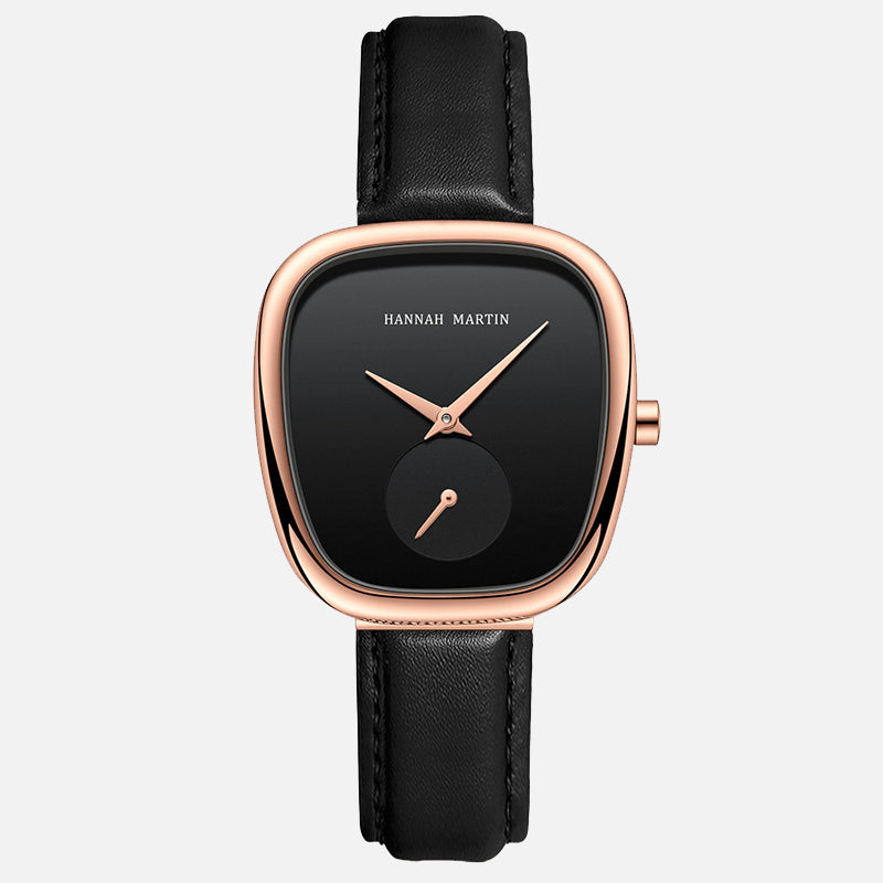 Metal Quartz 3ATM Leather Watch(3 Colors)