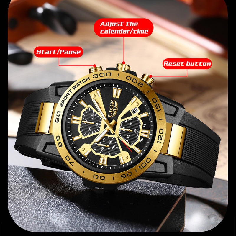 Zinc Alloy Quartz 3ATM Silicone Watch(4 Colors)