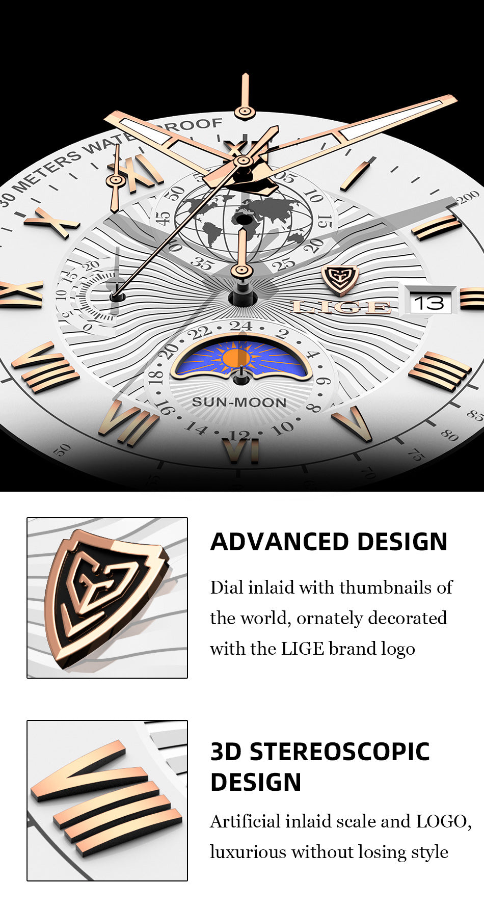 Zinc Alloy Quartz 3ATM Leather Watch(6 Colors)
