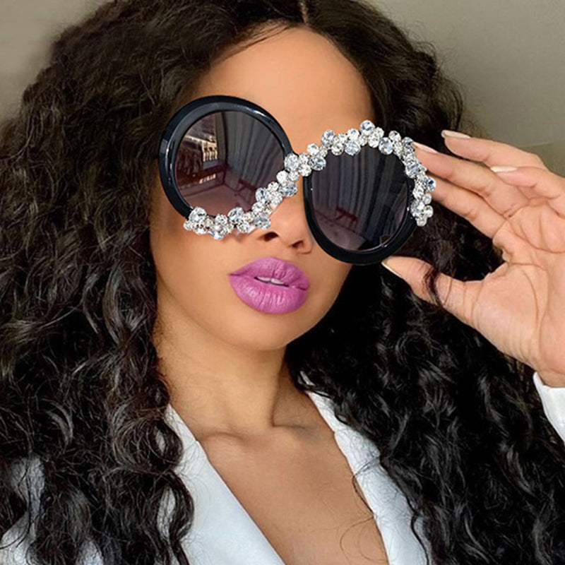 Fashion Casual Patchwork Rhinestone Sunglasses