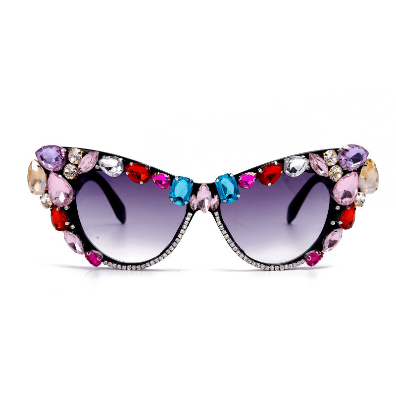 Fashion Casual Patchwork Rhinestone Sunglasses