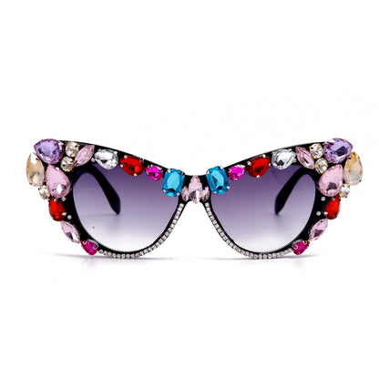Fashion Casual Patchwork Rhinestone Sunglasses