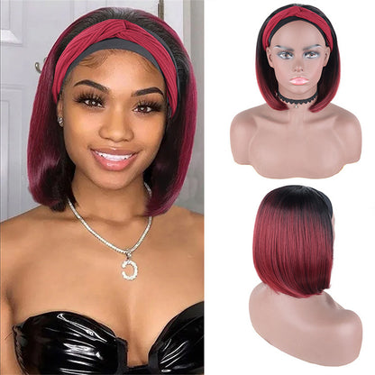Fashion Casual Gradual Change Patchwork Wigs  (Without Headscarf)