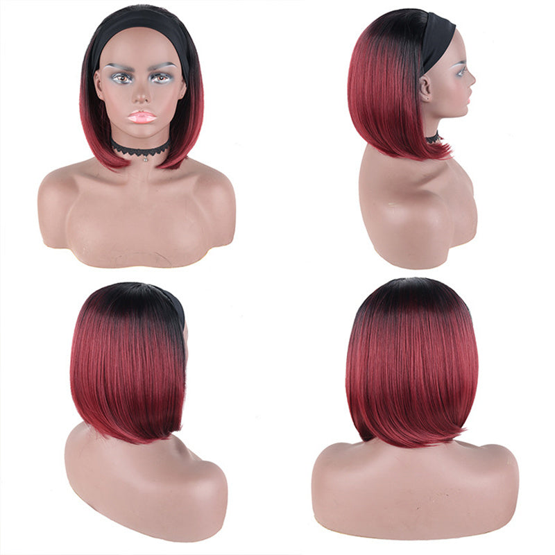 Fashion Casual Gradual Change Patchwork Wigs  (Without Headscarf)