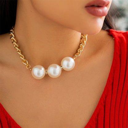Daily Party Geometric Patchwork Pearl Necklaces