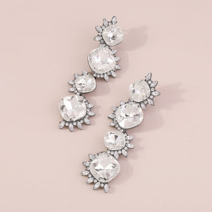Casual Daily Party Patchwork Rhinestone Earrings