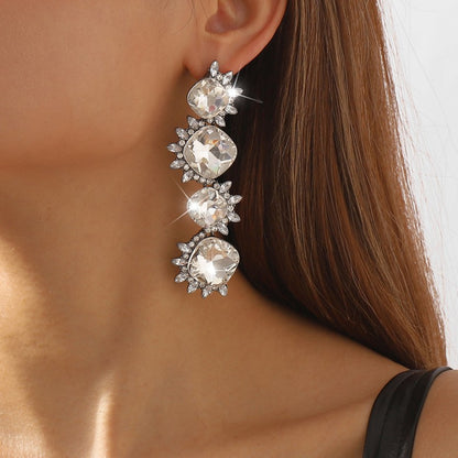 Casual Daily Party Patchwork Rhinestone Earrings