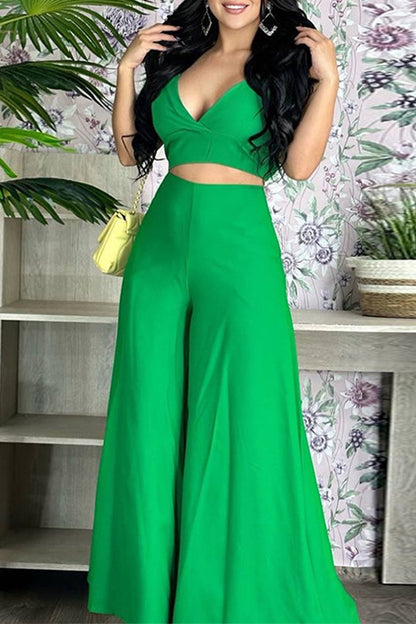 Celebrities Elegant Solid Solid Color Sleeveless Two Pieces