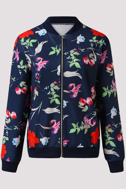 Casual Floral Patchwork O Neck Outerwear(8 Colors)